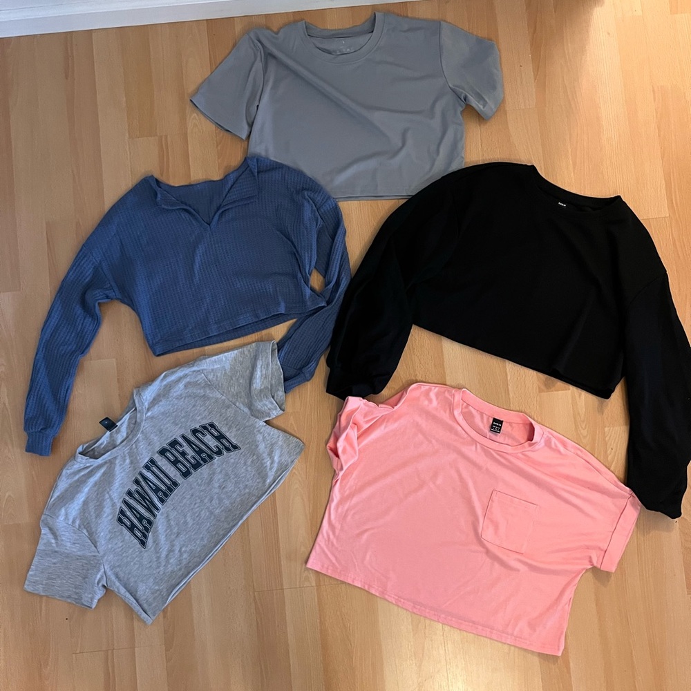 SHEIN Women's Tops - Gray, Blue, Black, Pink
